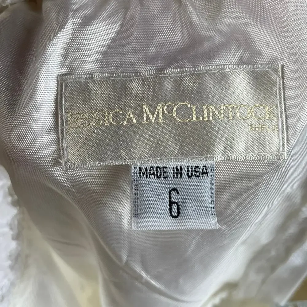 Jessica McClintock Vintage Girl's White Formal Dress Size 6